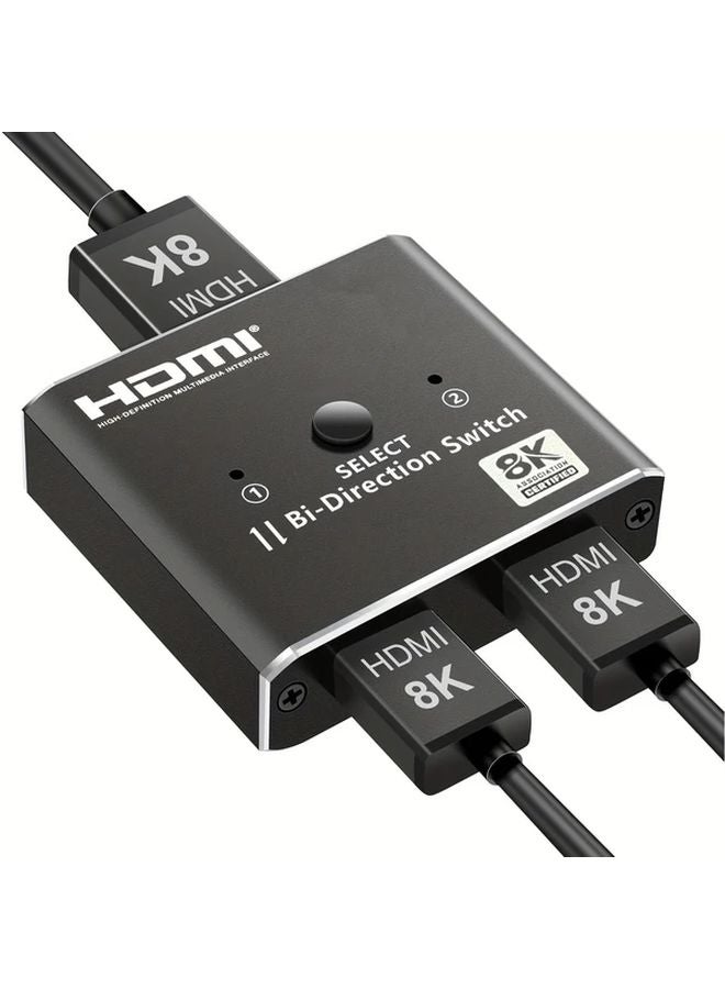 Matte Black 8K60Hz 4K144Hz HDMI 2.1 Switch 2 in 1 Out Bi Directional Switcher Compatible with PS5 Series X - Image 1